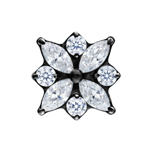 Push Fit Crystal Blossom Aufsatz - Black Metal