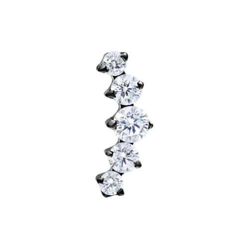 Push Fit Curved 5 Crystal Aufsatz - Black Metal
