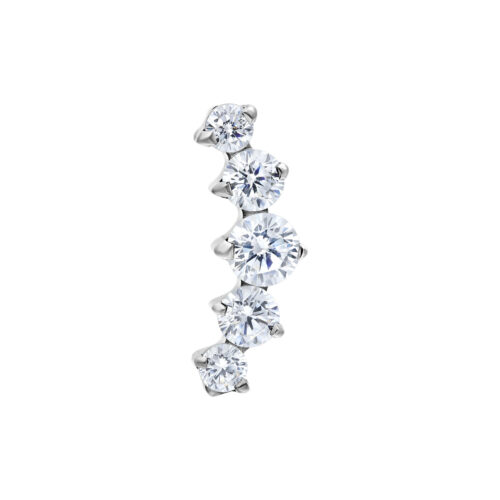 Push Fit Curved 5 Crystal Aufsatz - Silvercoloured Metal