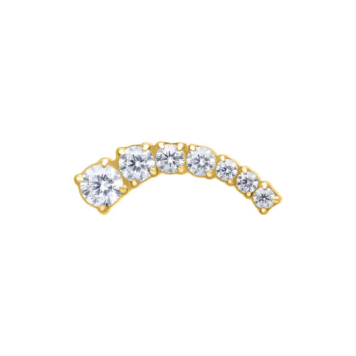 Push Fit Crystal Bow Aufsatz - Golden Metal