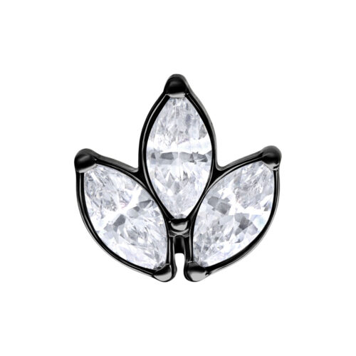 Push Fit Oval Flower Aufsatz - Black Metal