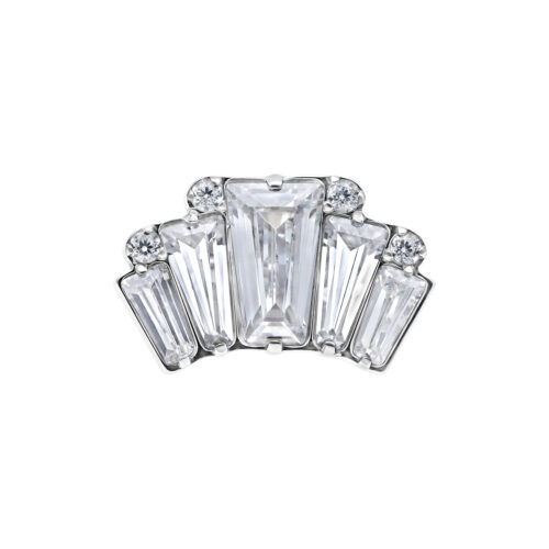 Push Fit Square Crystals Aufsatz - Silvercoloured Metal