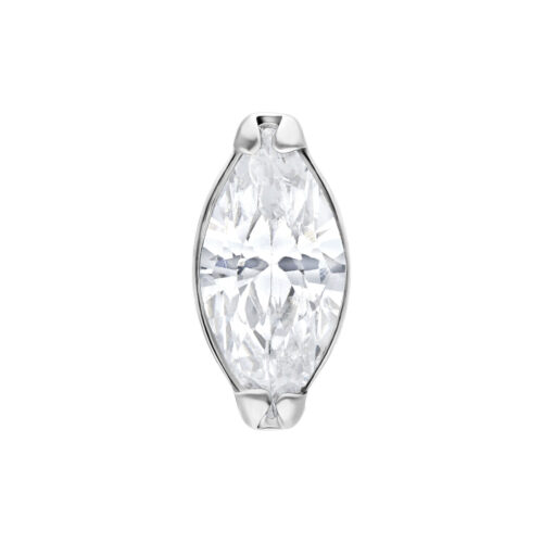 Push Fit Oval Crystal Aufsatz - Silvercoloured Metal