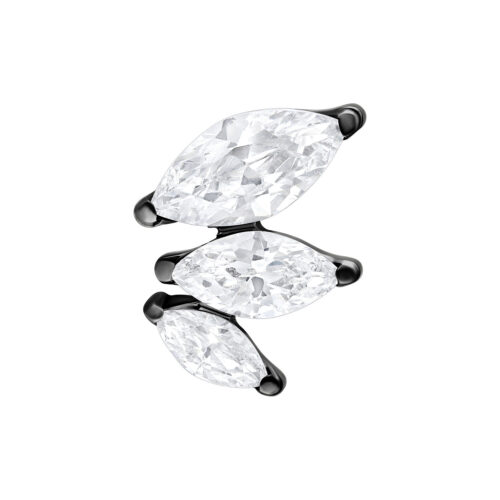 Push Fit Belle Crystal Aufsatz - Black Metal