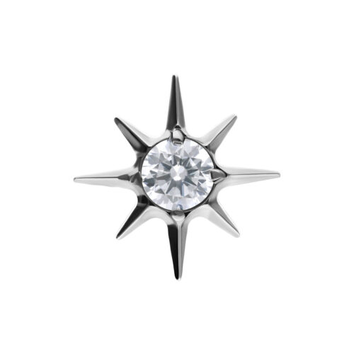 Push Fit Crystal Star Attachment - Silvercoloured Metal