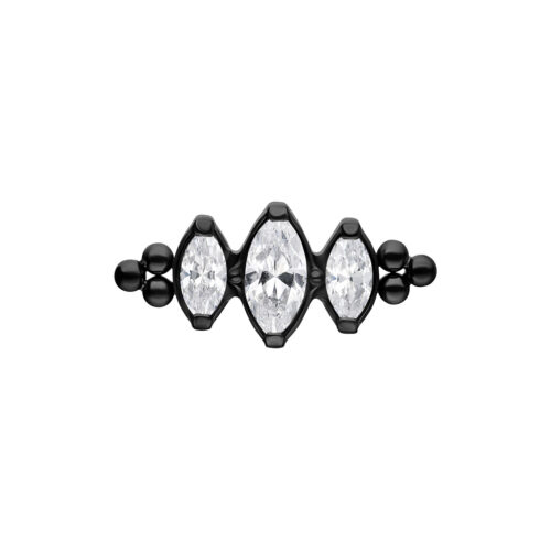 Push Fit Crystal Drop with Bubble Attachment - Black Metal