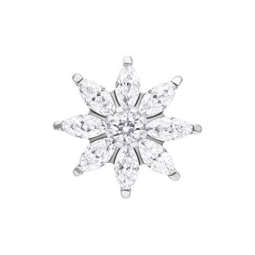Push Fit Ice Flower Crystal Attachment - Silvercoloured Metal