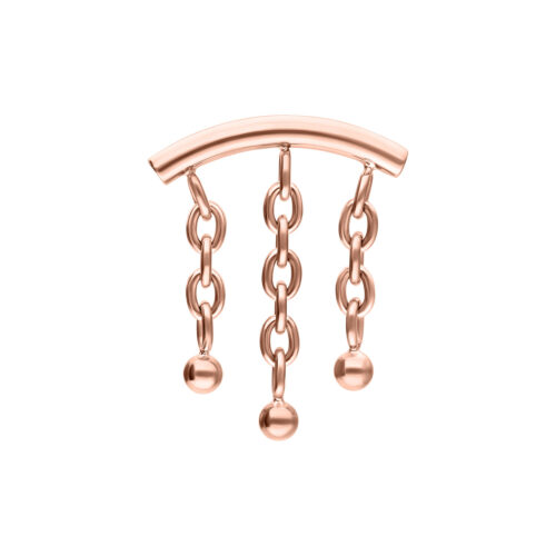 Chain with Bubble Hidden Helix Push Fit Attachment - Rosegold
