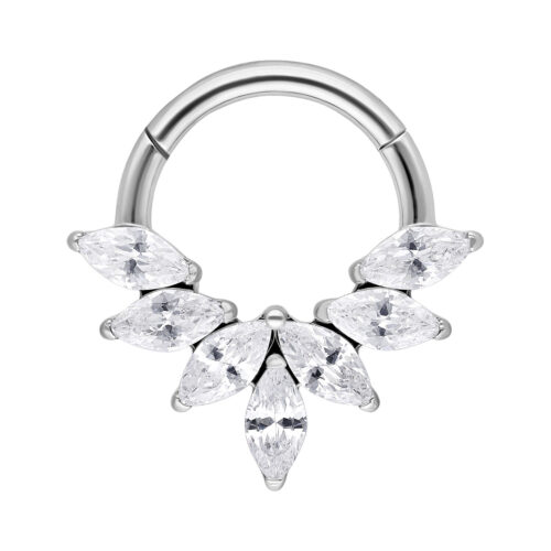 Marquise Crystal Fan Septum Clicker