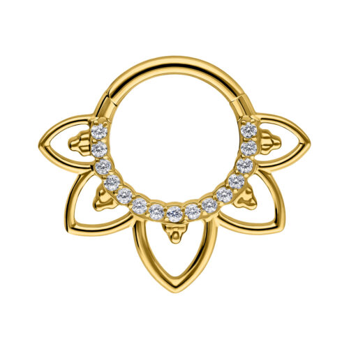 Oriental Crystal Septum Clicker - golden-metal