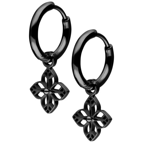 Little Floral Ornament Hoops Pair