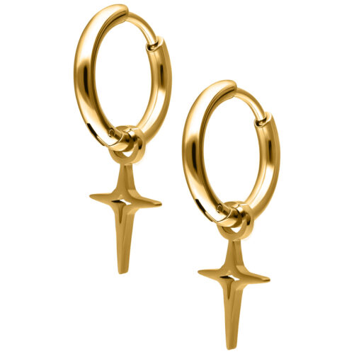 Mini Polar Star Hoops Pair