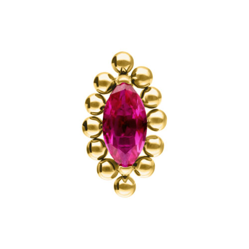 Push Fit Maharani Ruby Halo Attachment - Golden Metal