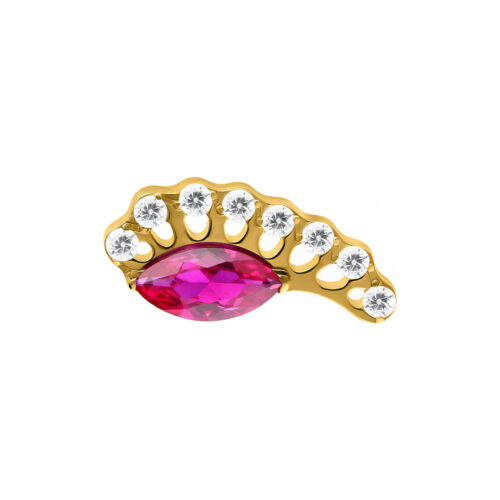 Push Fit Maharani Ruby Crown Attachment - Golden Metal