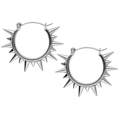 Spiked Earrings - Silvercoloured Metal
