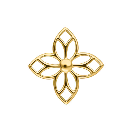 Push Fit Flower Ornament Attachment - golden-metal