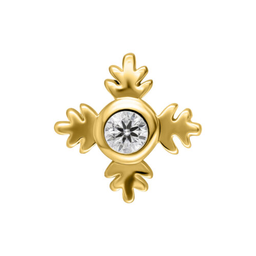 Push Fit Leaf Ornament Attachment - golden-metal