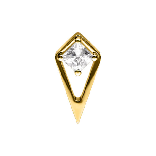 Push Fit Rectangle Attachment - Golden Metal